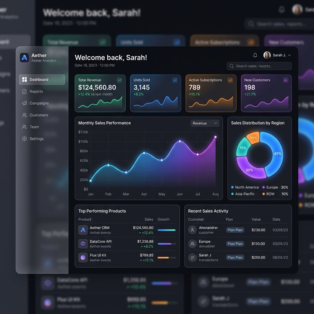 E-Commerce Custom API Dashboard screenshot